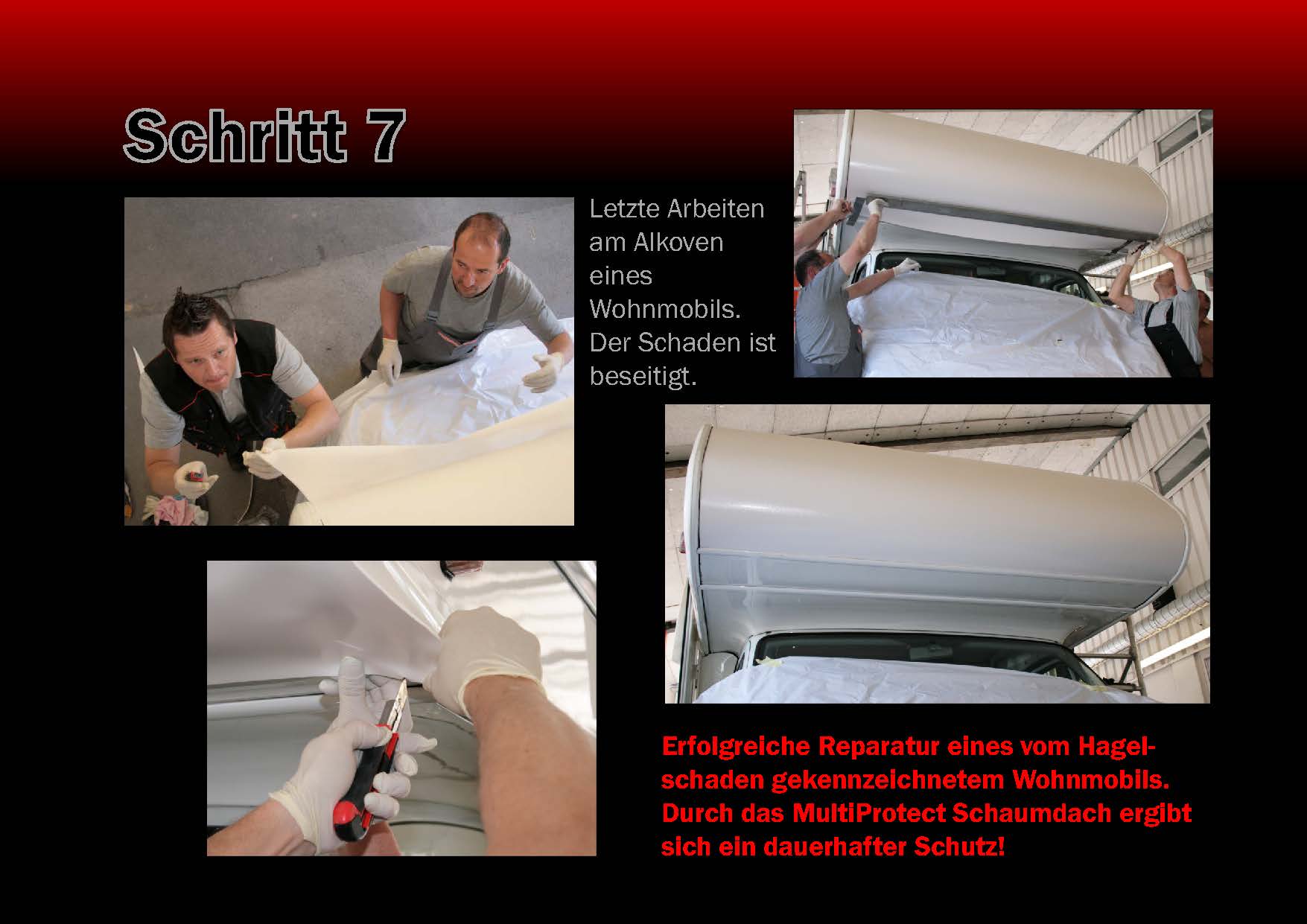 Das speziell f�r Reisemobile und Wohnwagen entwickelte und europaweit patentierte WARU MultiProtect Schutzdach besteht aus einem Schaummaterial mit einer aufgelegten UV-best�ndigen PVC-Plane. 