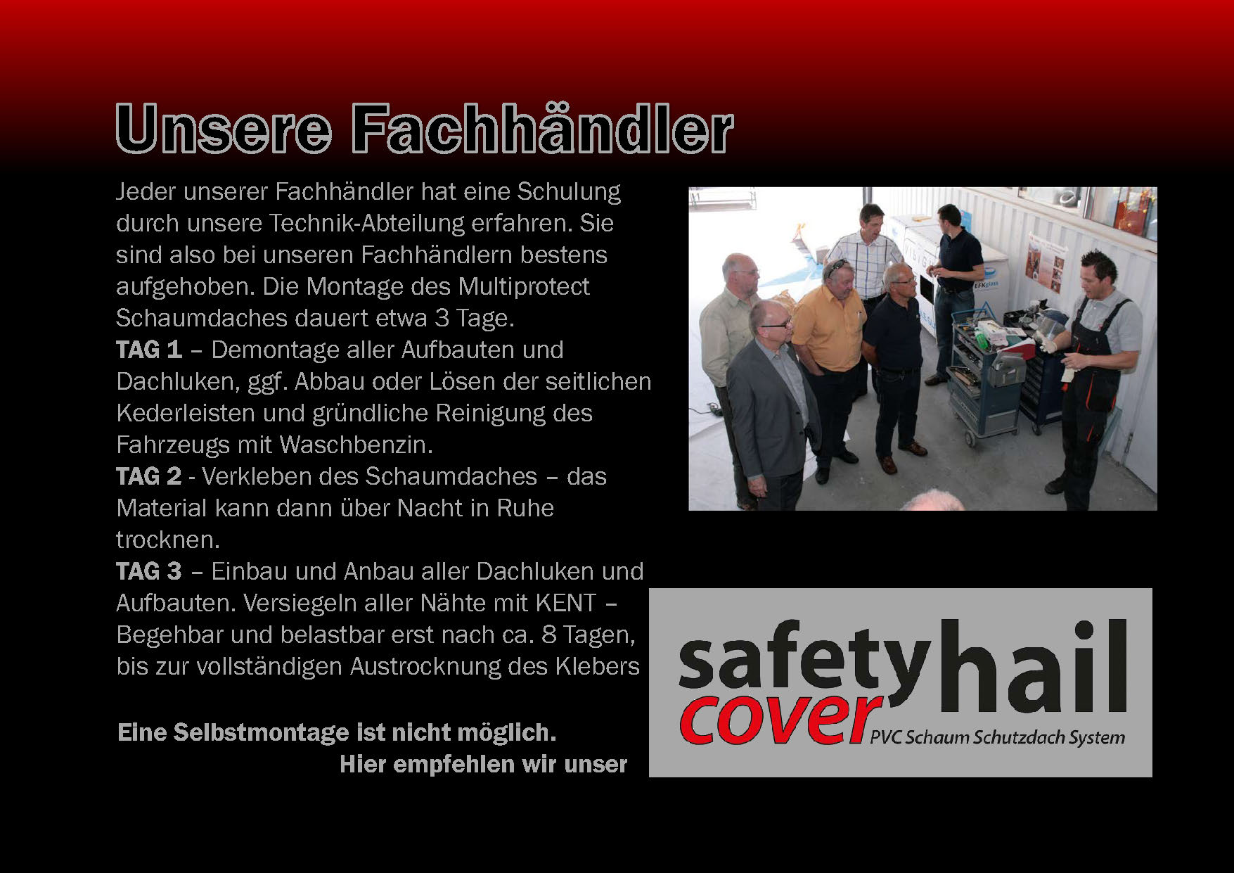 Das speziell f�r Reisemobile und Wohnwagen entwickelte und europaweit patentierte WARU MultiProtect Schutzdach besteht aus einem Schaummaterial mit einer aufgelegten UV-best�ndigen PVC-Plane. 